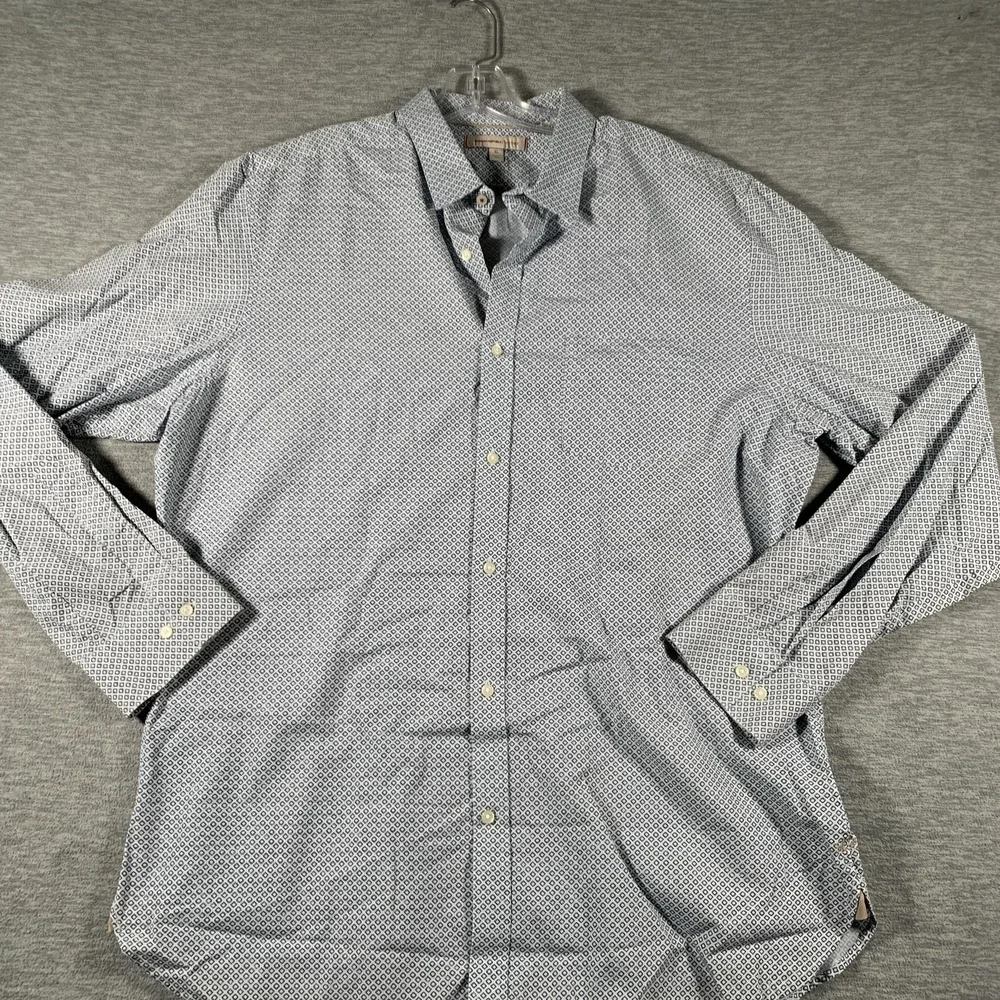 Banana Republic Heritage Shirt Mens XL Blue Geometric Long Sleeve Button-Up